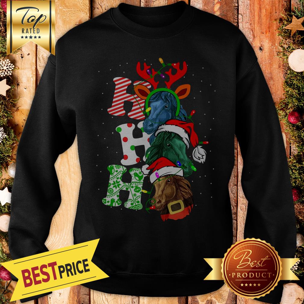 Ho Ho Ho Horse Reindeer Christmas Santa Laugh Shirt - Image 4