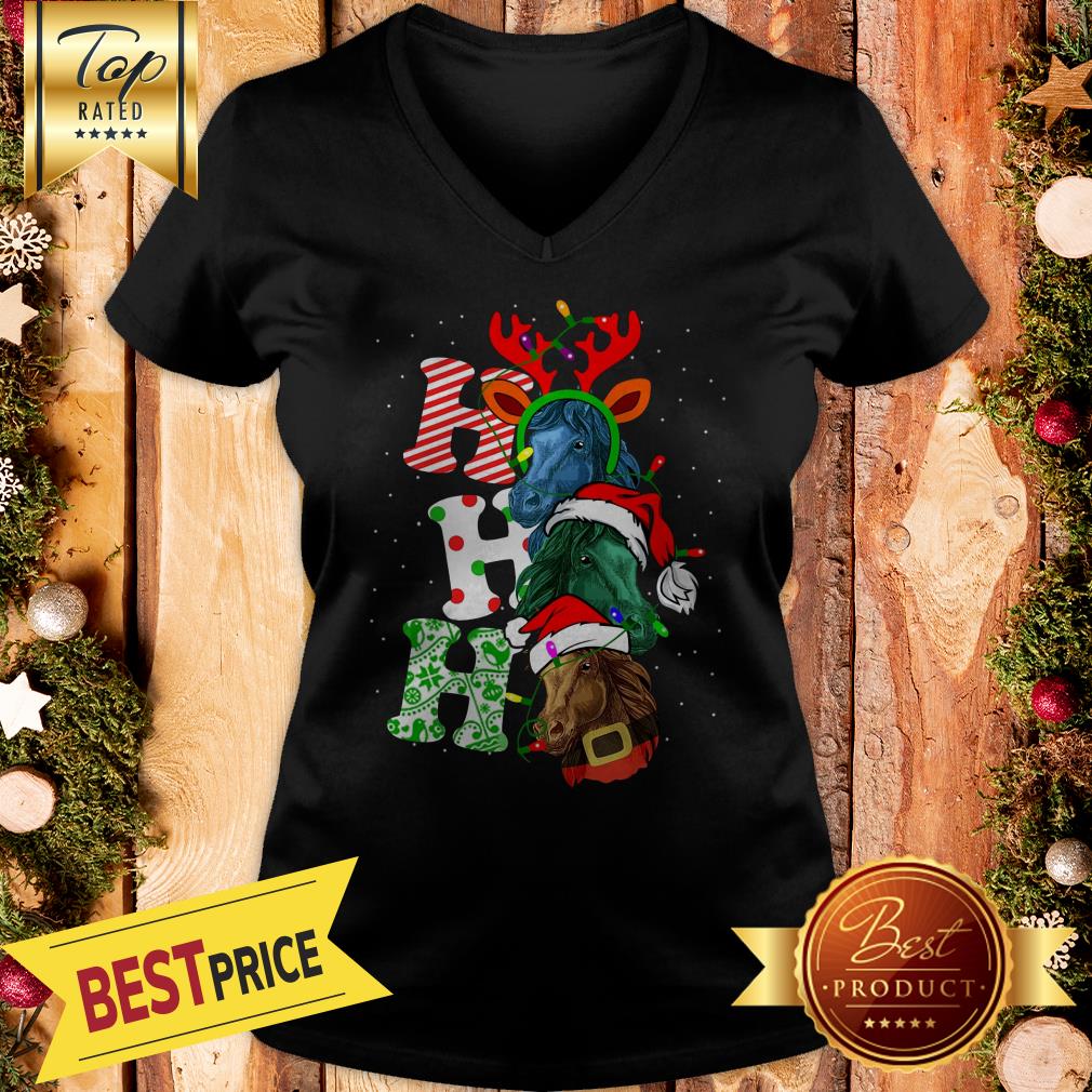 Ho Ho Ho Horse Reindeer Christmas Santa Laugh Shirt - Image 2
