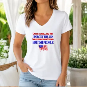 Alternative view of Premium July 4th I Forget USA Has Problems And Harass British People Shirt