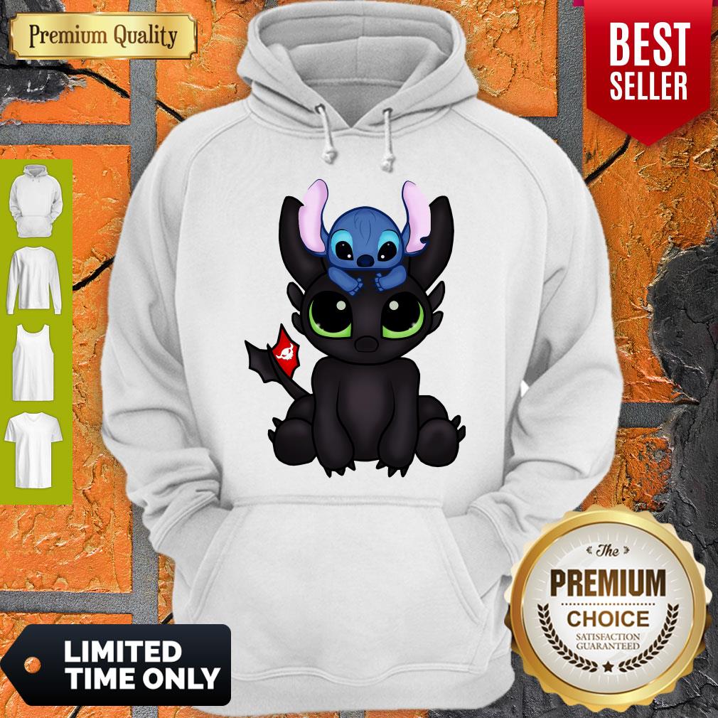 Awesome Baby Toothless Dragon And Stitch Flag Shirt - Image 3