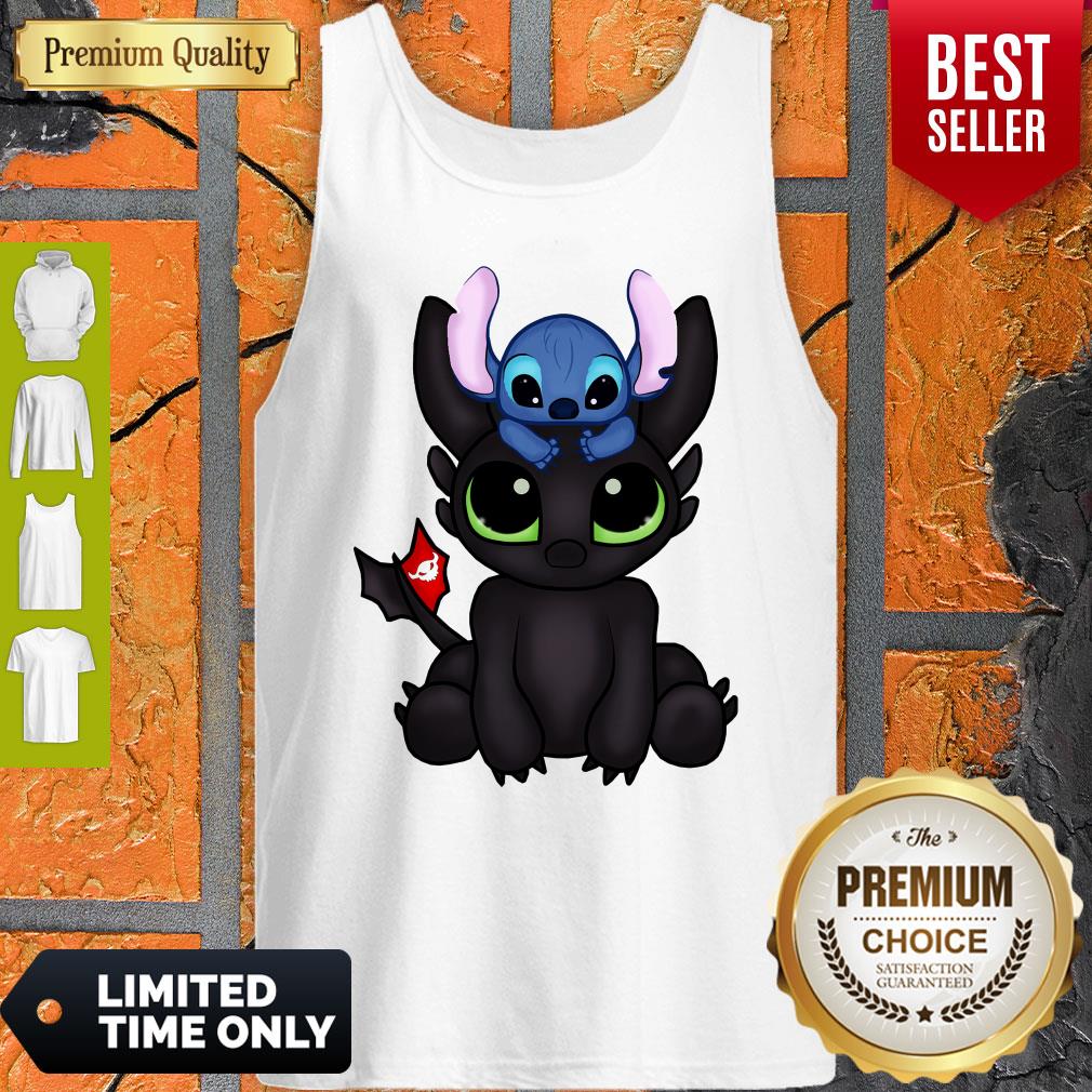 Awesome Baby Toothless Dragon And Stitch Flag Shirt - Image 5