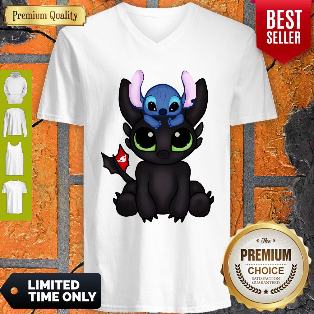 Awesome Baby Toothless Dragon And Stitch Flag Shirt - Image 4