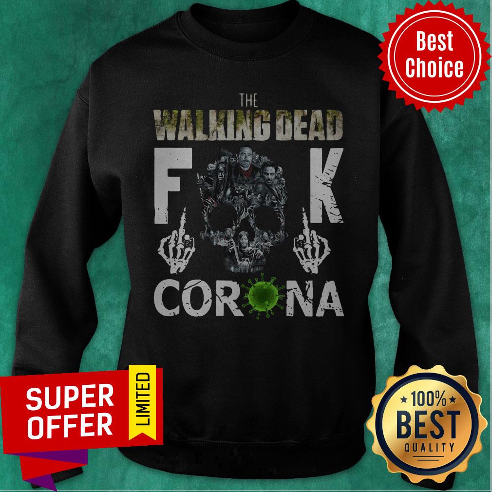Awesome The Walking Dead Fuck Corona Skull Shirt - Image 2
