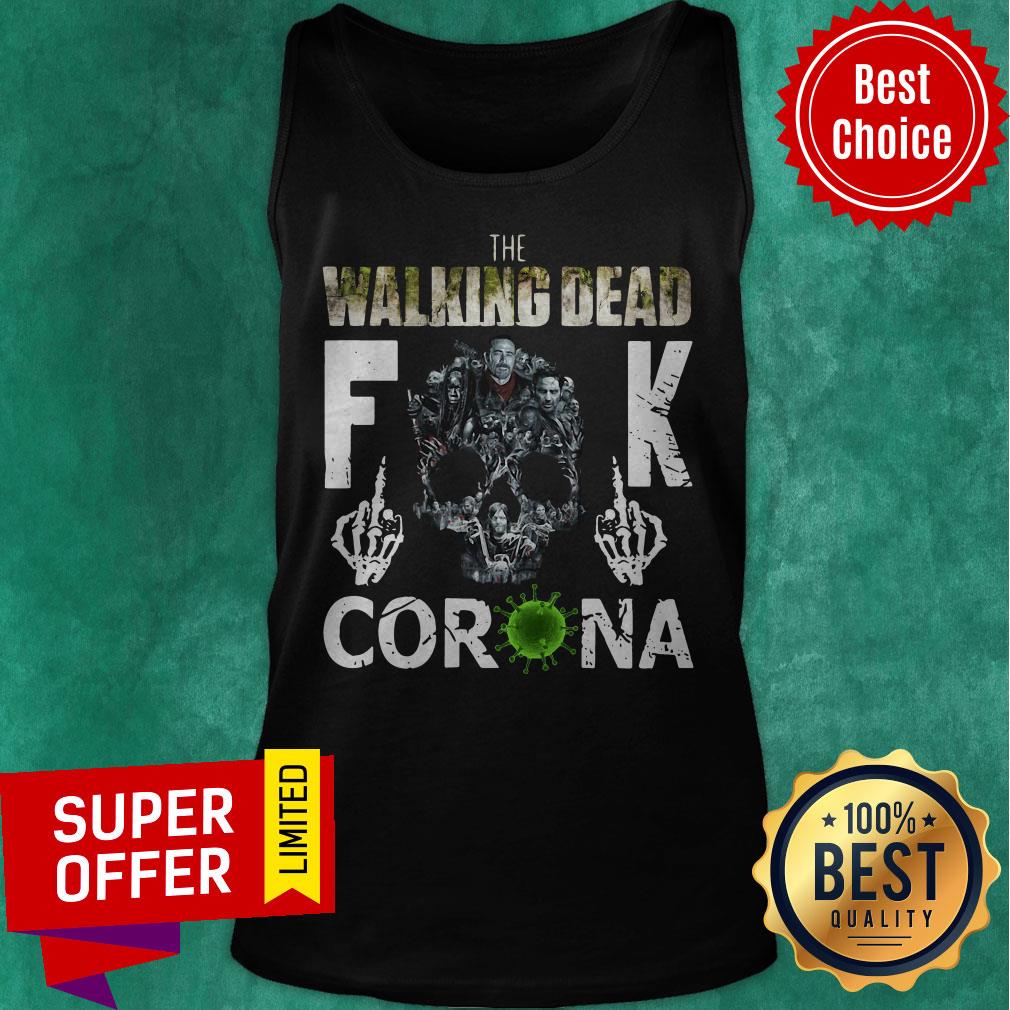 Awesome The Walking Dead Fuck Corona Skull Shirt - Image 5