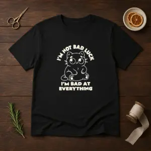 Official Black Cat I'M Not Bad Luck I'M Bad At Everything Shirt