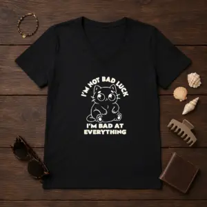 Alternative view of Official Black Cat I'M Not Bad Luck I'M Bad At Everything Shirt