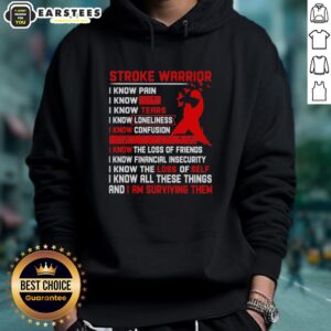 Alternative view of Awesome Stroke Warrior I Know Pain I Know Fear I Know Tears Red Ribbon T-Shirt