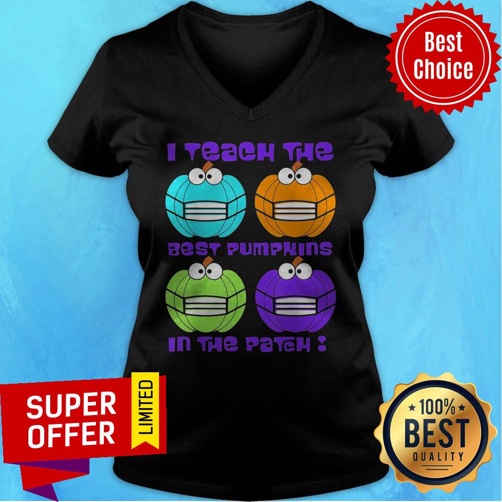 I Teach The Cutest And Best Pumpkins Face Mask In The Patch Shirt - Image 4