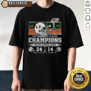 Top Miami Hurricanes Cotton Bowl Classic Champions 2025 Helmet T-Shirt