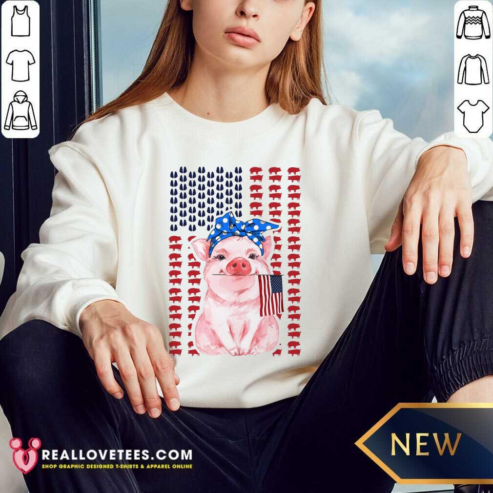 Pig American Flag Independence Day Shirt - Image 5