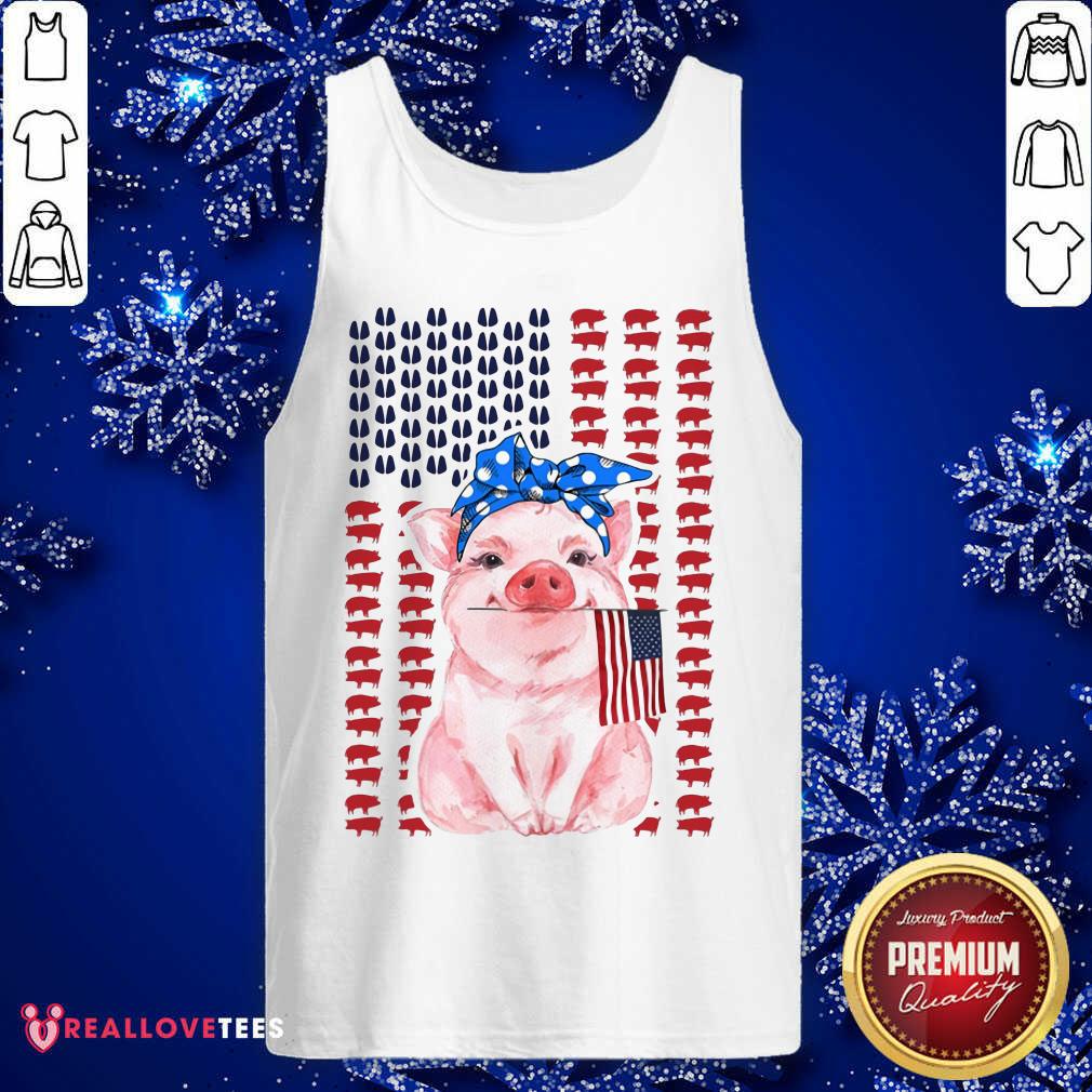 Pig American Flag Independence Day Shirt - Image 4