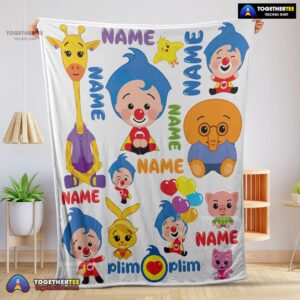 Official Plim Plim & Friends Collage Cute Blanket Fleece Customized Blanket