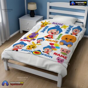 Alternative view of Official Plim Plim & Friends Collage Cute Blanket Fleece Customized Blanket
