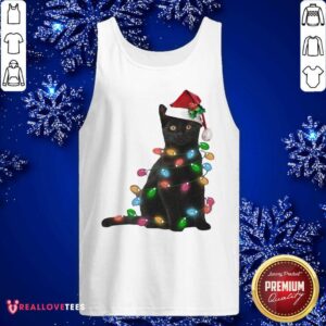 Alternative view of Perfect Black Cat Hat Santa Happy Light Christmas 2020 Shirt
