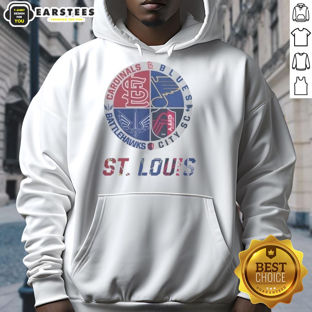 Premium St Louis Cardinals St Louis Blues St Louis Battlehawks St Louis City Sc T-Shirt - Image 2