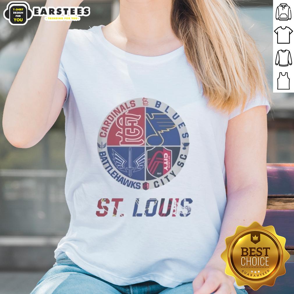 Premium St Louis Cardinals St Louis Blues St Louis Battlehawks St Louis City Sc T-Shirt - Image 3