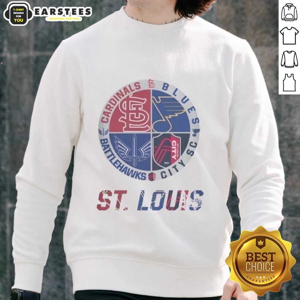 Premium St Louis Cardinals St Louis Blues St Louis Battlehawks St Louis City Sc T-Shirt - Image 5