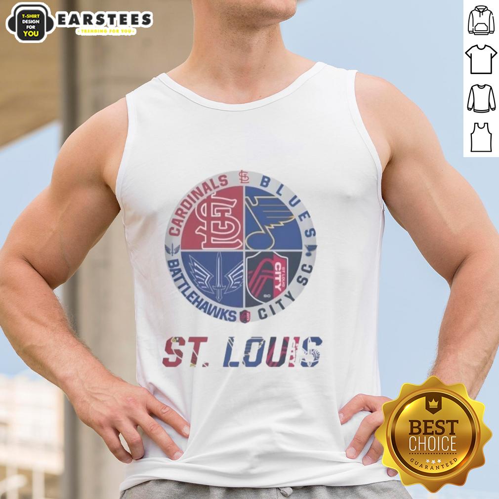 Premium St Louis Cardinals St Louis Blues St Louis Battlehawks St Louis City Sc T-Shirt - Image 4