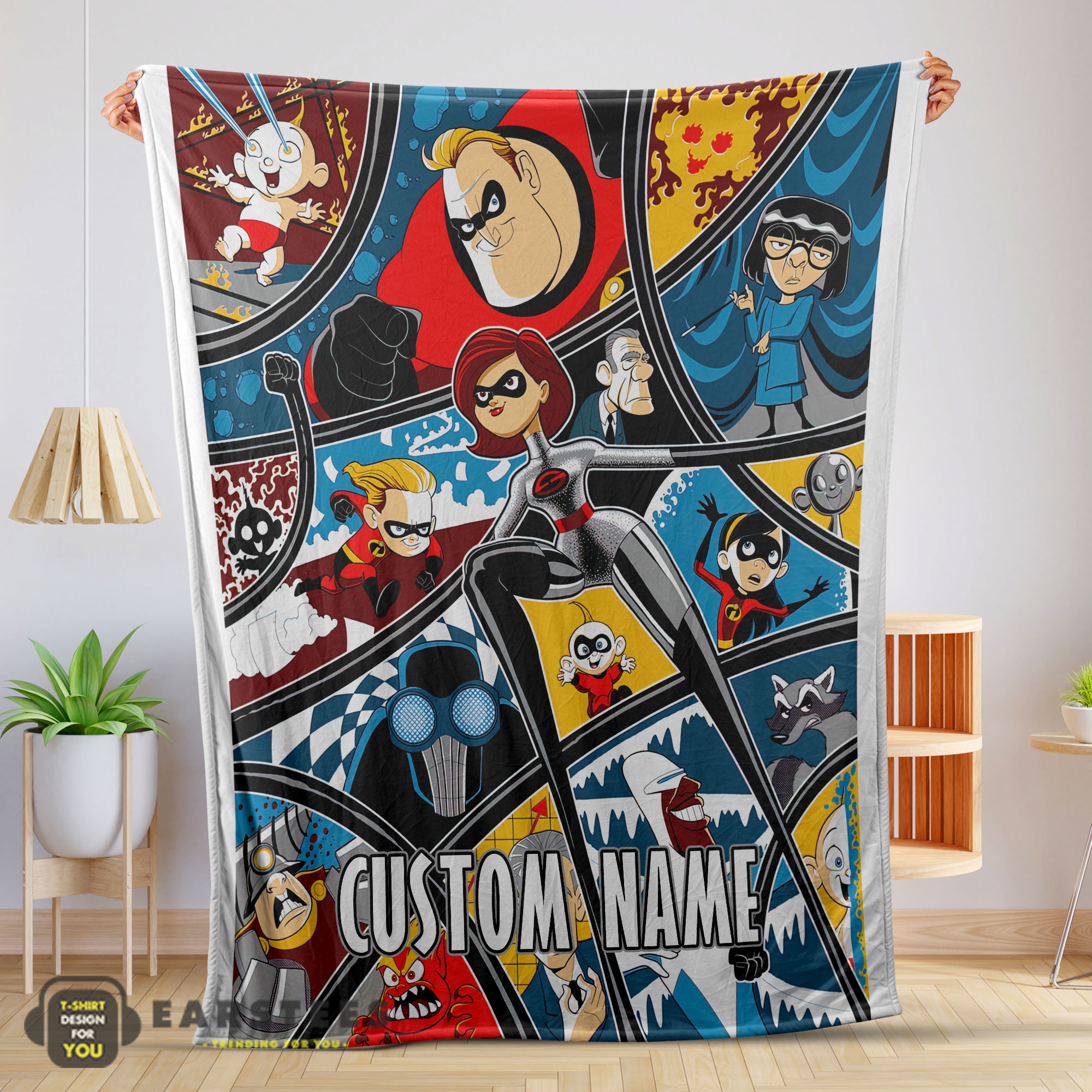 Good Disney Cartoon The Incredibles Tapestry Blanket Fleece Customized Blanket