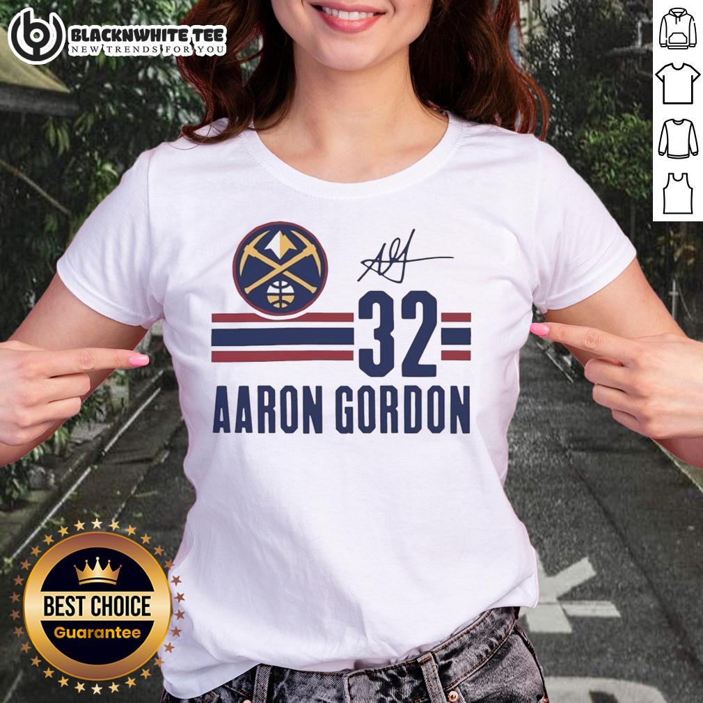 Top Aaron Gordon Denver Nuggets Signature Name And Number T-Shirt - Image 3