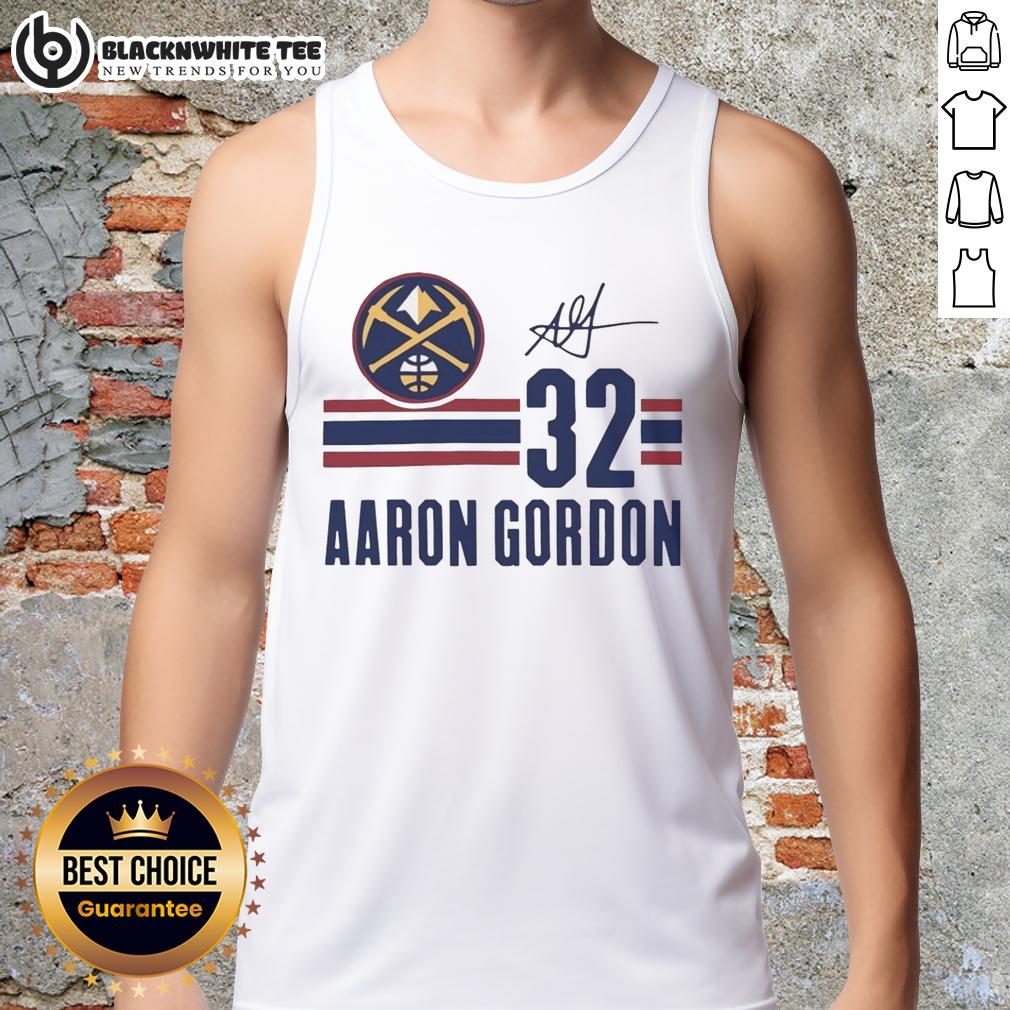 Top Aaron Gordon Denver Nuggets Signature Name And Number T-Shirt - Image 4