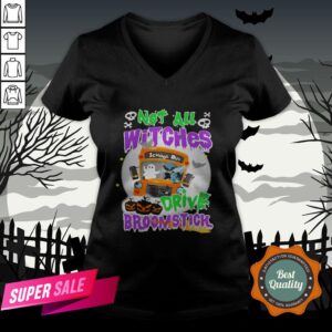Alternative view of Not All Witches Drive Broomstick Pumpkin Ghost Halloween Shirt