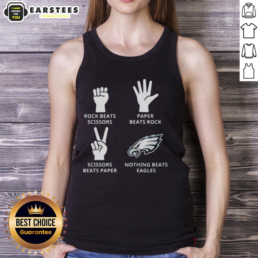 Nice Philadelphia Eagles Nothing Beats Rock Beats Scissors Paper Beats Rock Scissors Beats Paper T-Shirt - Image 4