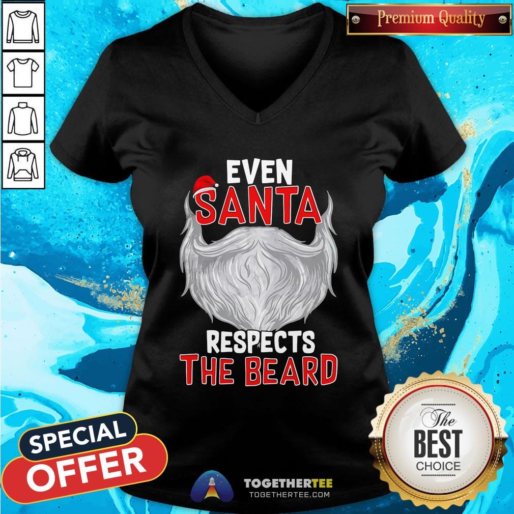 Official Even Santa Respects The Beard Shirt - Image 2