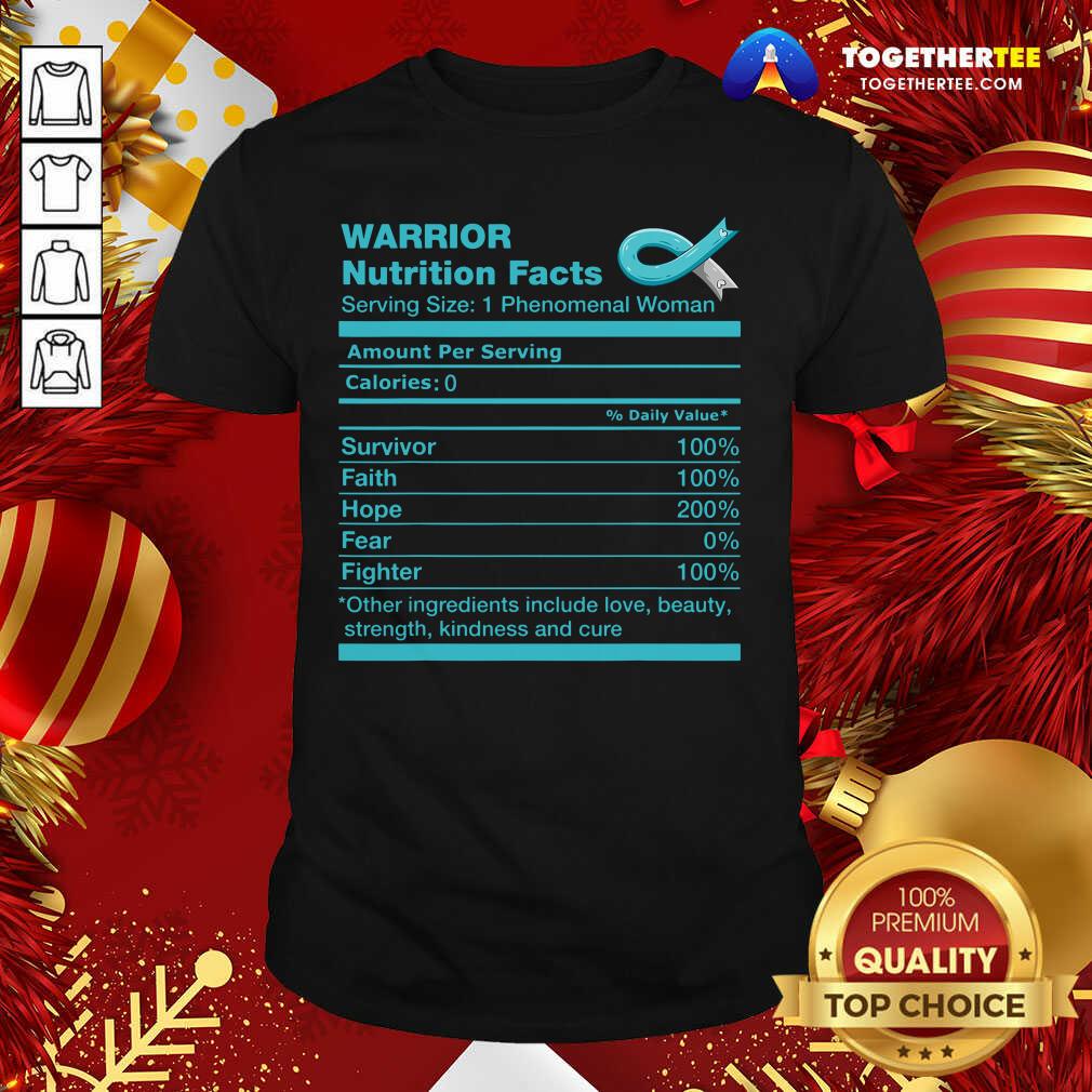 Funny Warrior Cervical Cancer Nutrition Facts Cervical Cancer Awareness Shirt