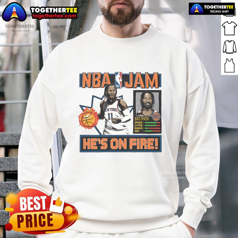 Nice Jalen Brunson New York Knicks Homage NBA Jam T-Shirt - Image 5