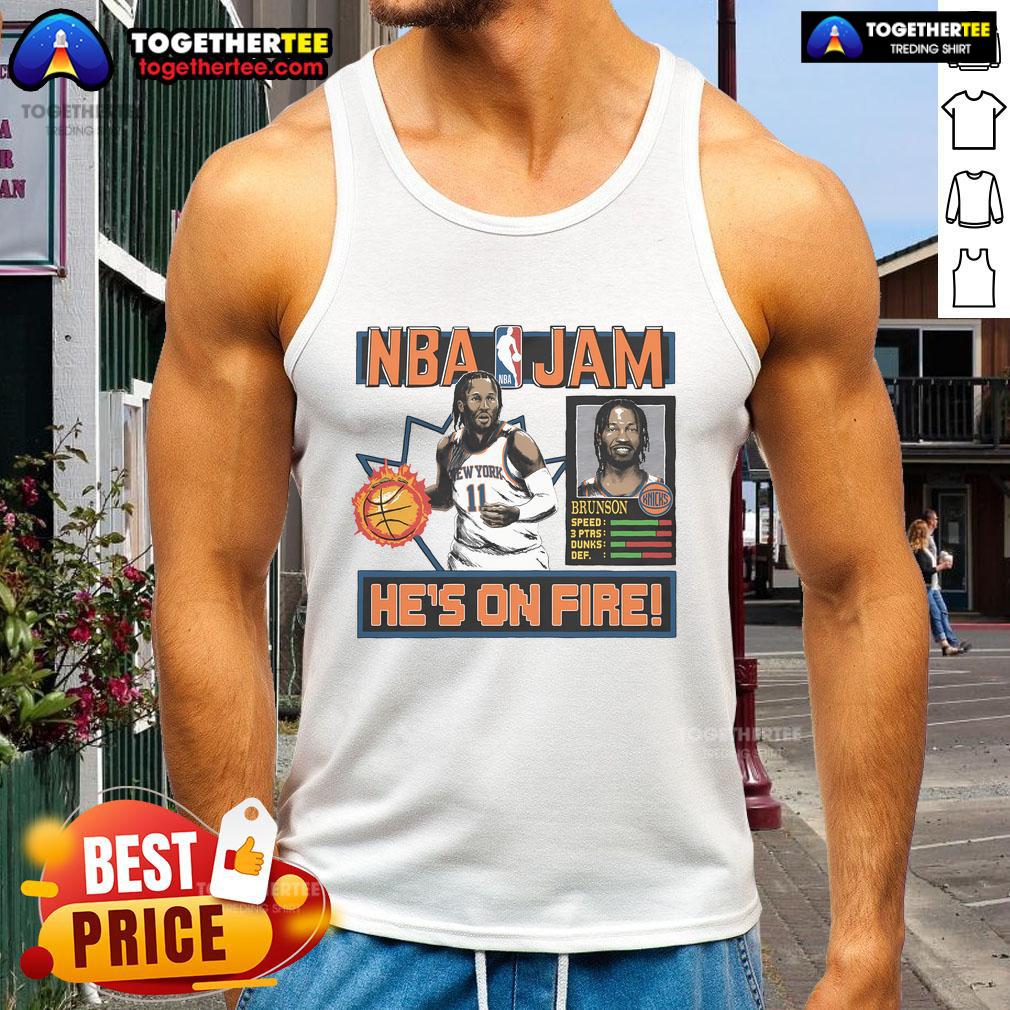 Nice Jalen Brunson New York Knicks Homage NBA Jam T-Shirt - Image 4