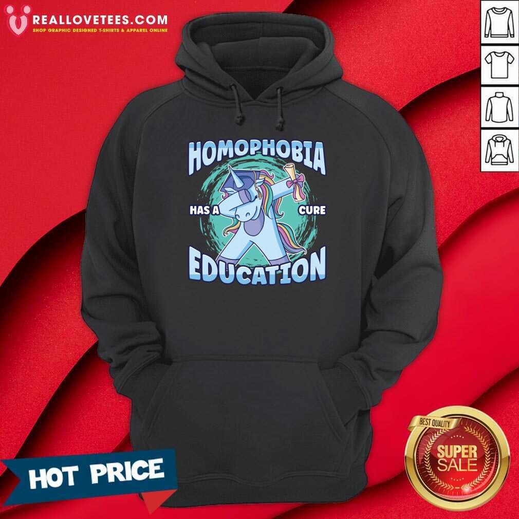 Unicorn Homophobia Has A Cure Education Dabbing Shirt - Image 5