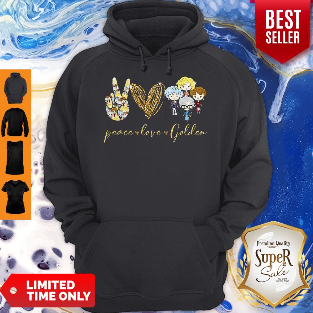 Premium Peace Love Golden Printed Apparels Shirt - Image 3