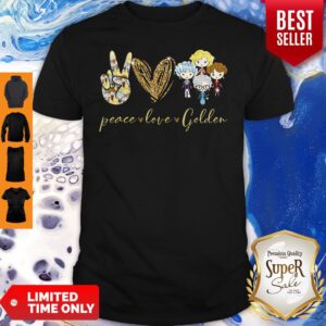 Premium Peace Love Golden Printed Apparels Shirt