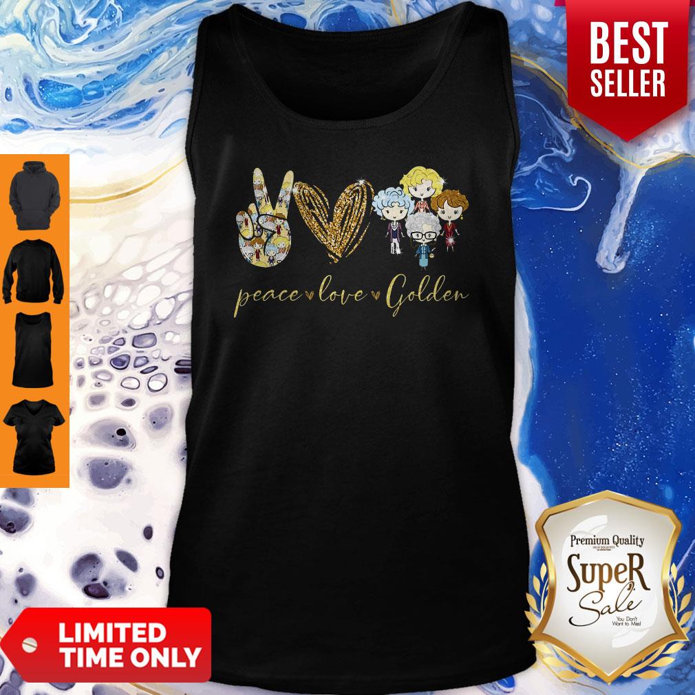 Premium Peace Love Golden Printed Apparels Shirt - Image 5
