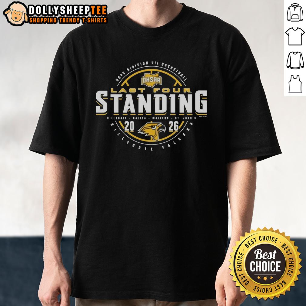 Awesome Hillsdale Falcons 2026 OHSAA Boys Basketball Division 7 Last Four Standing T-Shirt