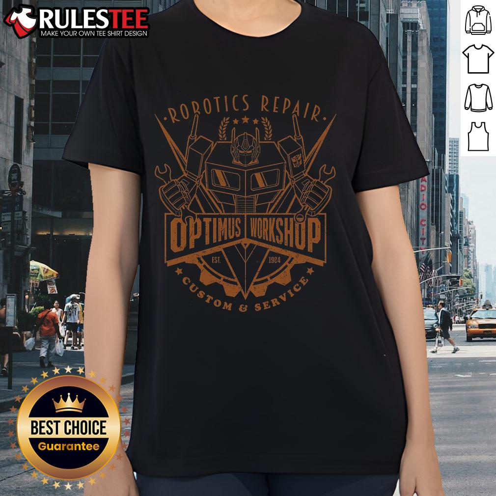Awesome Optimus Workshop Robotics Repair Custom & Service T-Shirt - Image 3