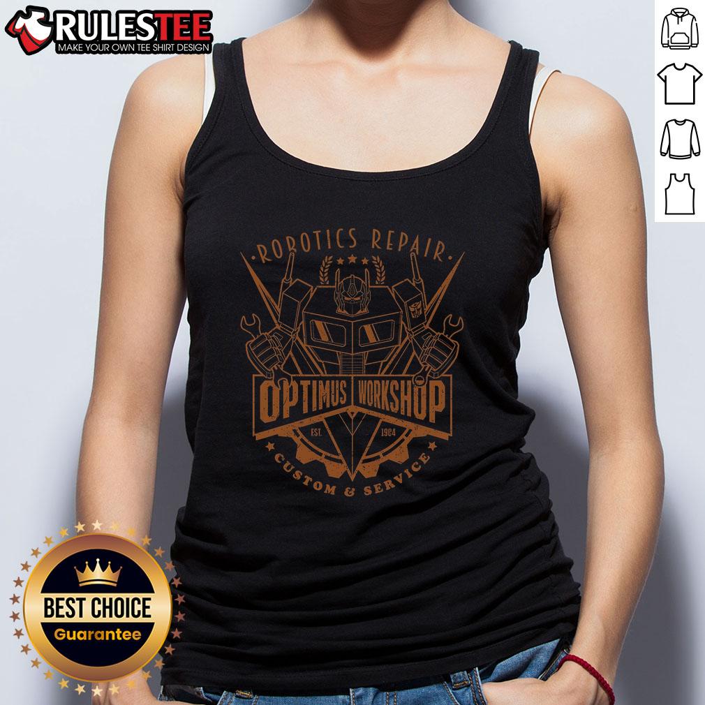 Awesome Optimus Workshop Robotics Repair Custom & Service T-Shirt - Image 4