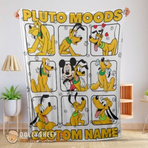 Perfect Cute Disney Pluto Dog And Friends Pluto Dog Moods Blanket Customize Blanket