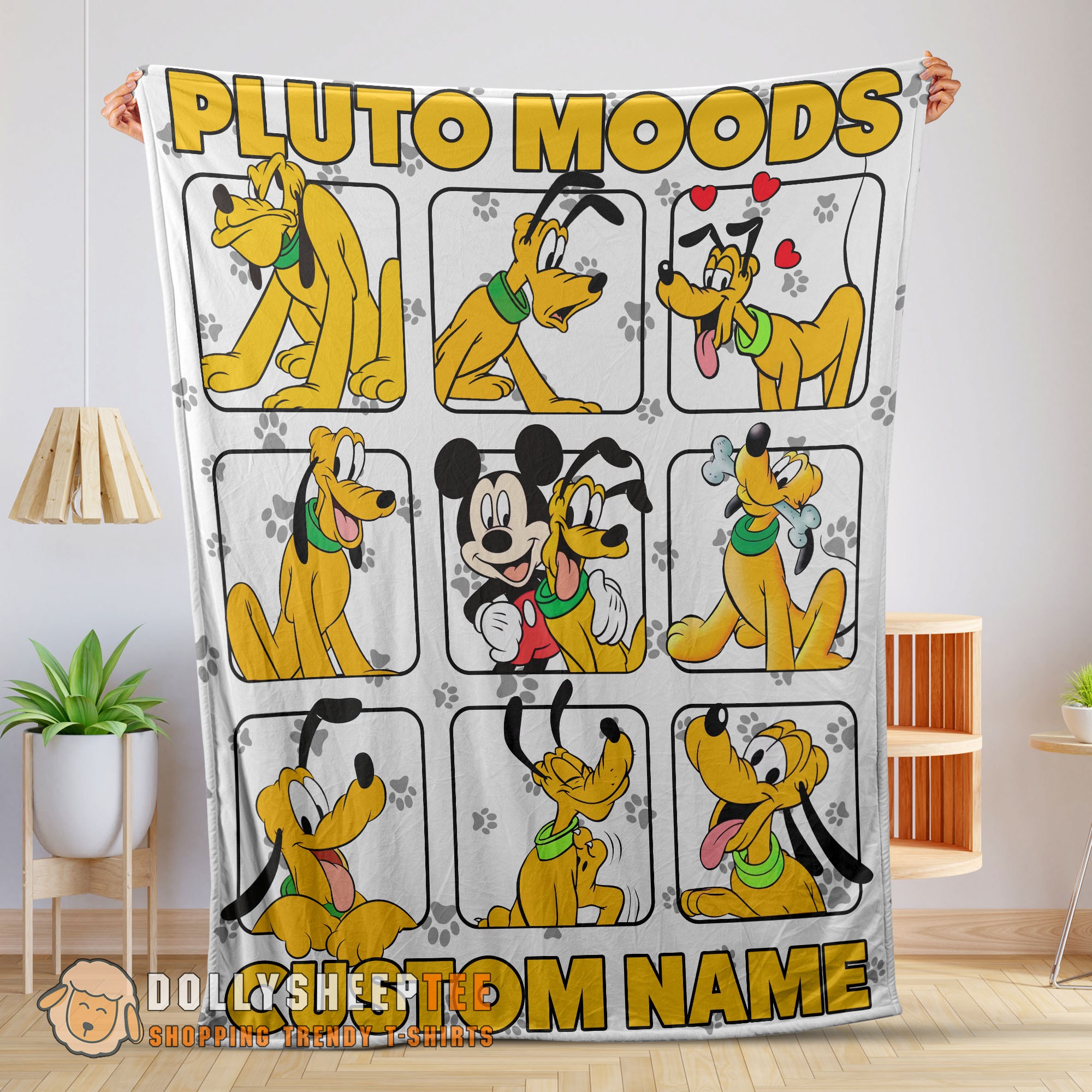 Perfect Cute Disney Pluto Dog And Friends Pluto Dog Moods Blanket Customize Blanket