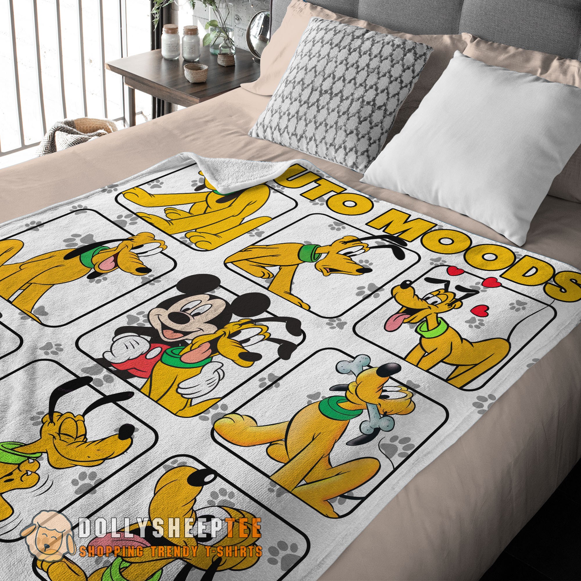 Perfect Cute Disney Pluto Dog And Friends Pluto Dog Moods Blanket Customize Blanket - Image 2