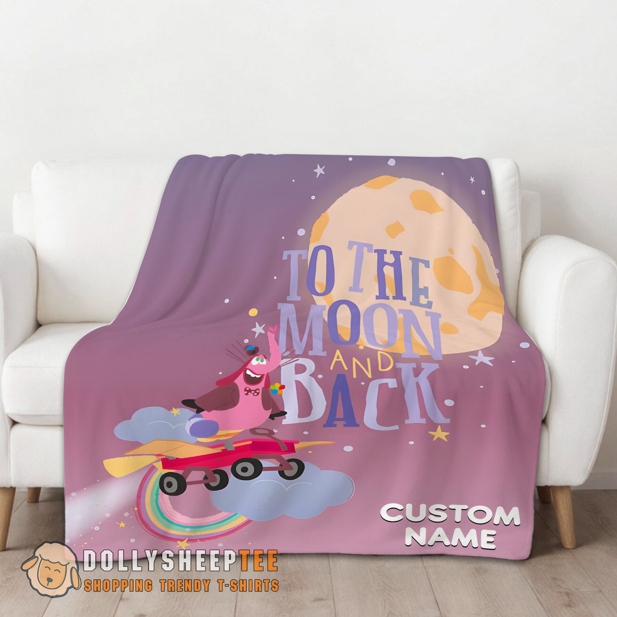 Perfect Disney Inside Out Bing Bong To The Moon And Back Blanket Fleece Customized Blanket - Image 2