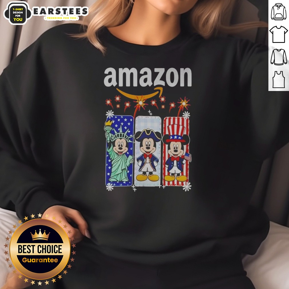 Amazon Mickey Mouse Statue Of Liberty Uncle Sam Patriotic Shirt - Image 2