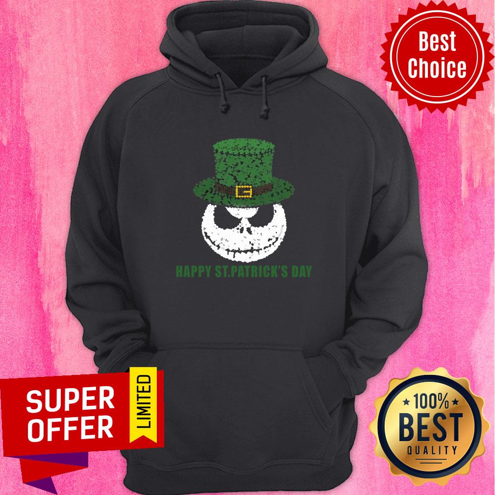Skellington Head Irish Four-Leaf Clover Nightmare Before Christmas Happy St Patrick’s Day Shirt - Image 2