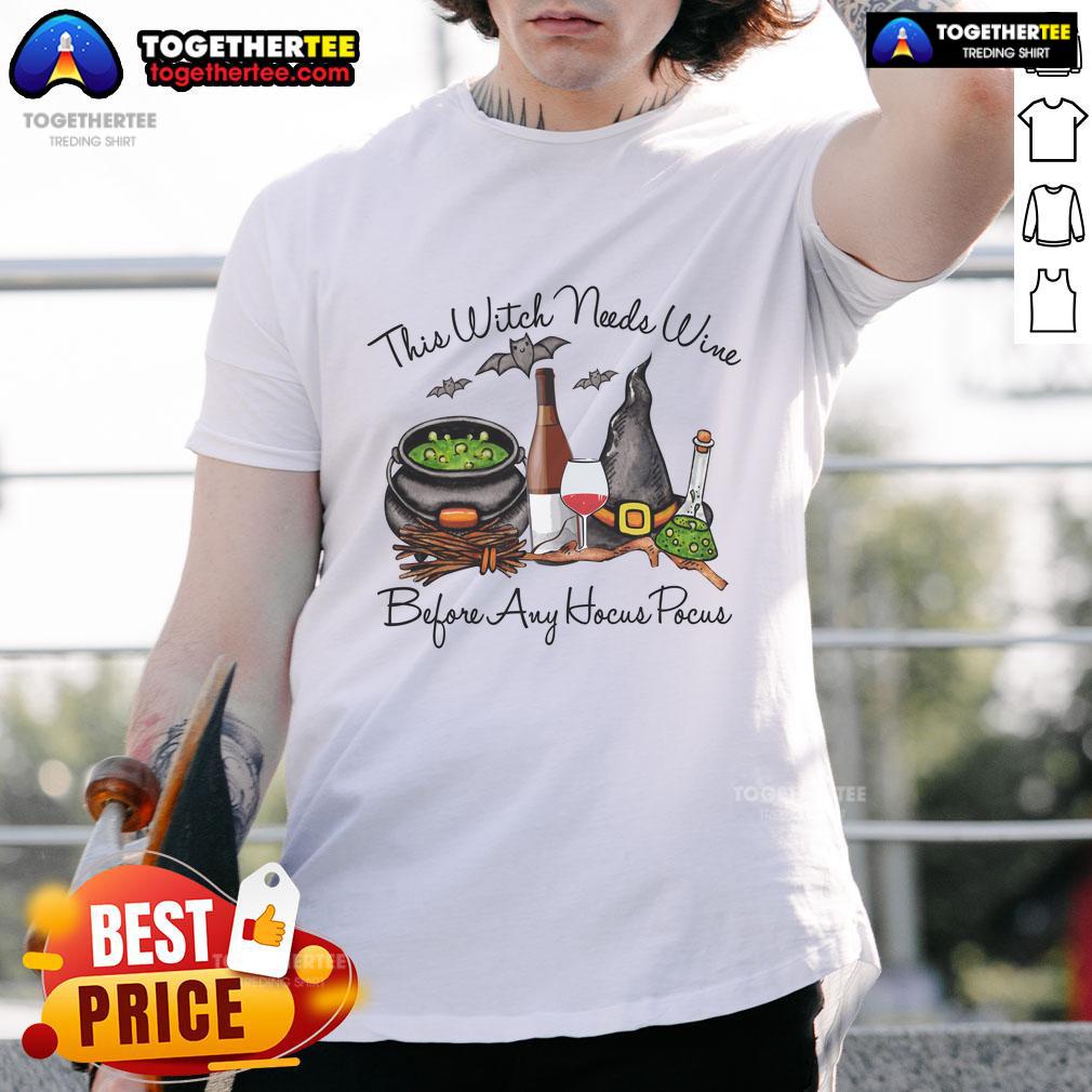 Good Witch Cauldron Wine Glass And Potion Halloween Drinking T-Shirt