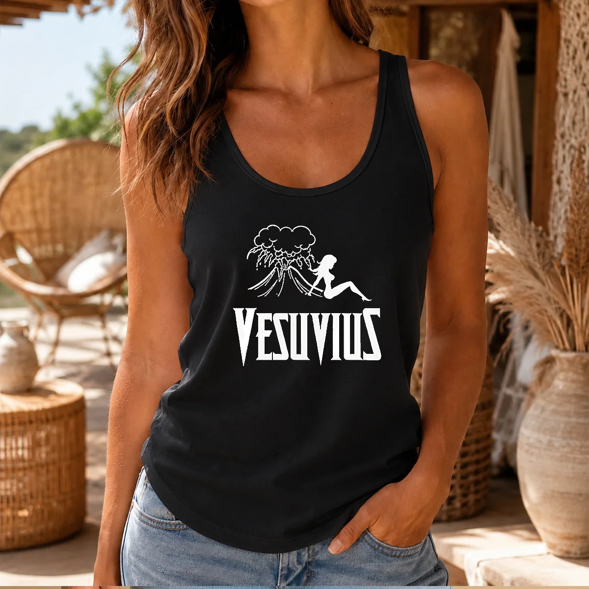 Top Vesuvius Volcano Pin Up Girl Retro Italy Shirt - Image 3