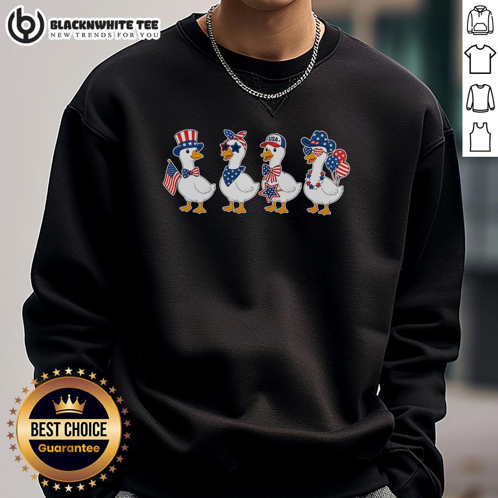 Good Fourth Of July Patriotic Goose Group T-Shirt - Image 5