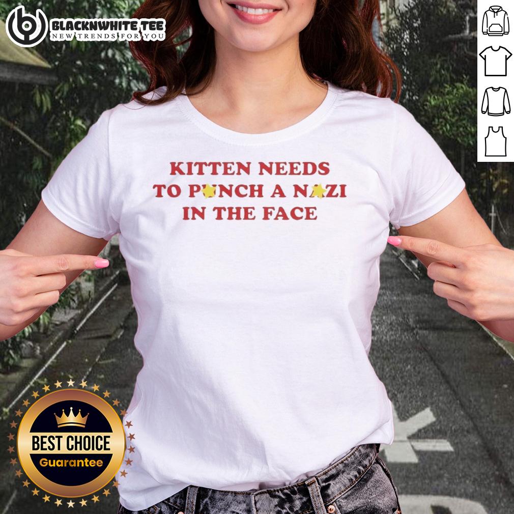 Good Kitten Needs To Punch A Nazi In The Face T-Shirt - Image 3