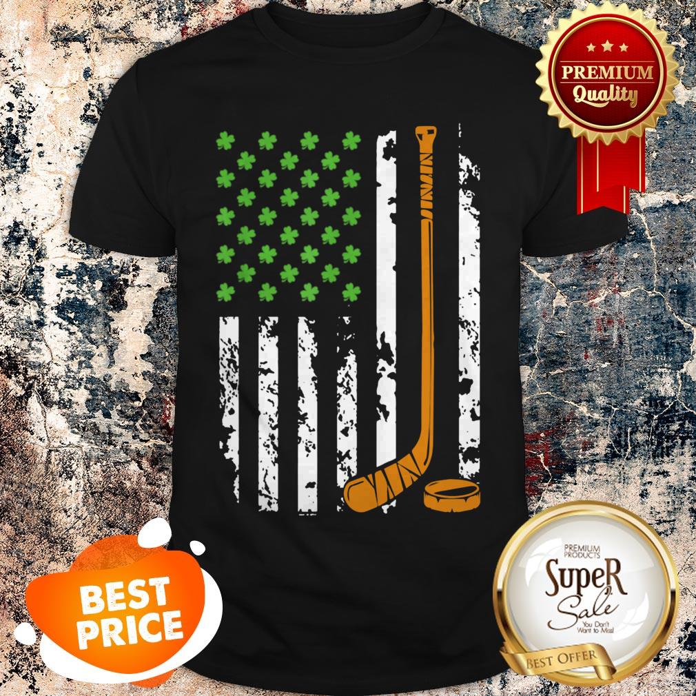 Nice Irish American Hockey Flag Gift St Patrick’s Day Shirt
