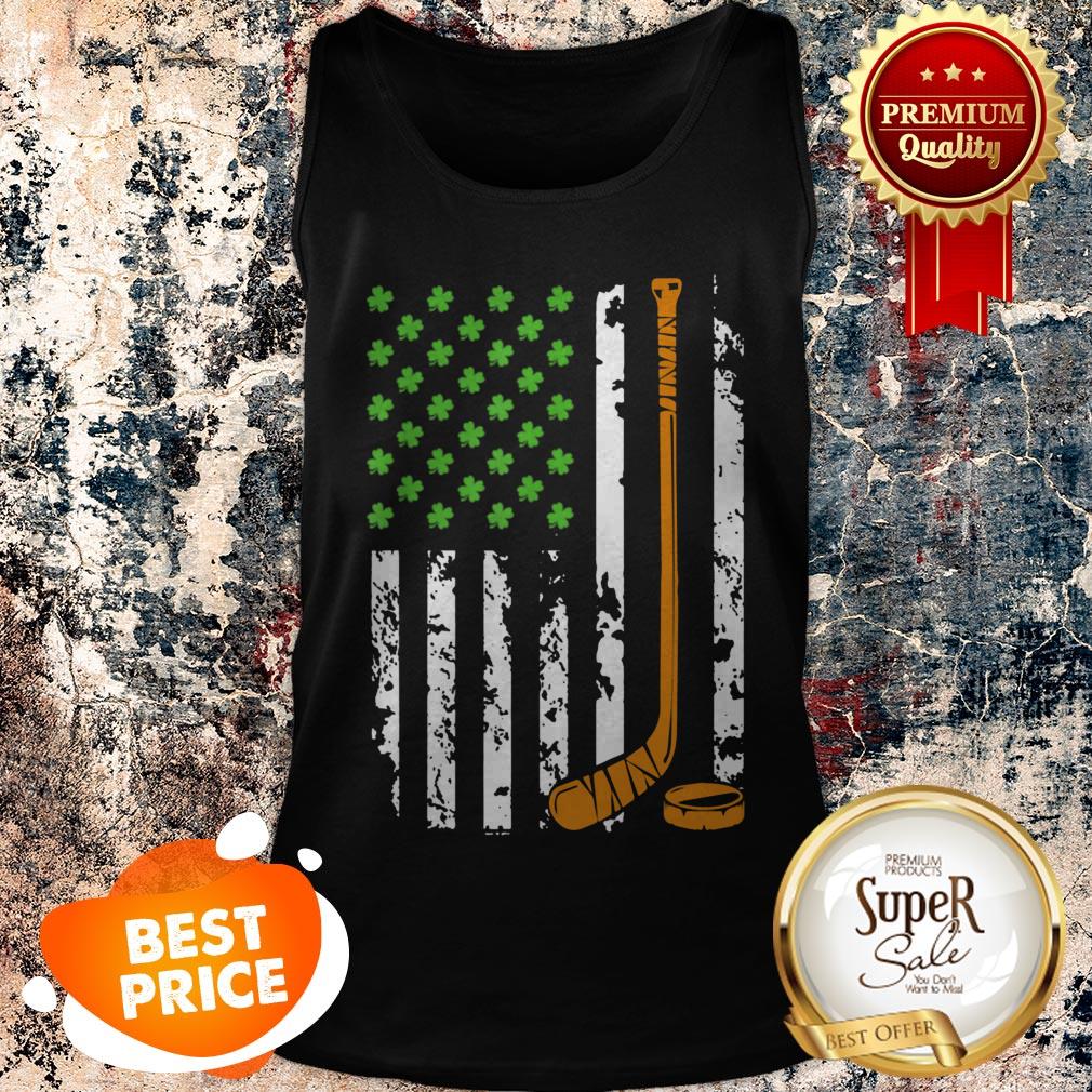 Nice Irish American Hockey Flag Gift St Patrick’s Day Shirt - Image 2